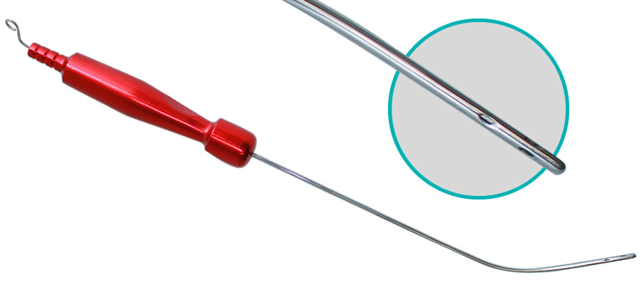 Cannula 3.0mm, 26cm, Curved 30º, integrated handle