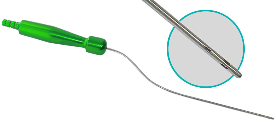 Swan Neck cannula 3.0mm, 26cm, integrated Handle