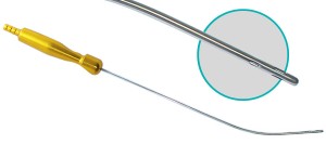 Cannula 4.0mm, 34cm, Curved tip 30º, integrated handle